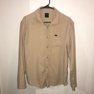 Men’s RVCA flannel Tan size Large